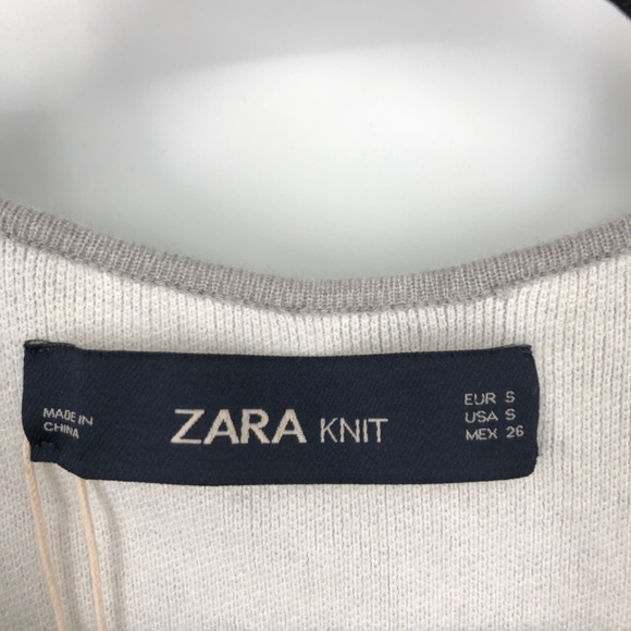 Zara Knit Womens Cardigan Size Small Gray Classic Open Front Oversized 3/4 NWT - Picture 2 of 12